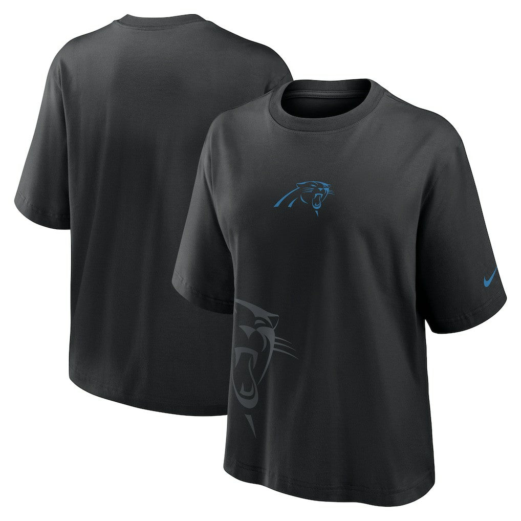 Carolina Panthers Women's Boxy T-Shirt - Black T-shirts