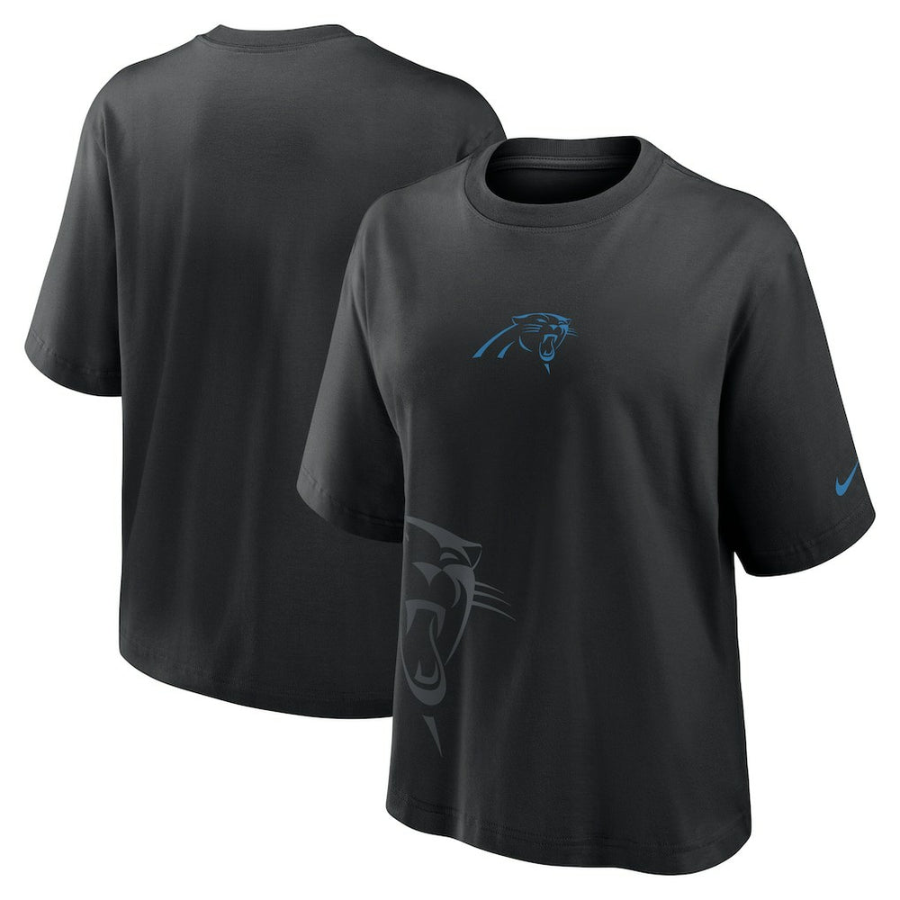 Carolina Panthers Women's Boxy T-Shirt - Black T-shirts