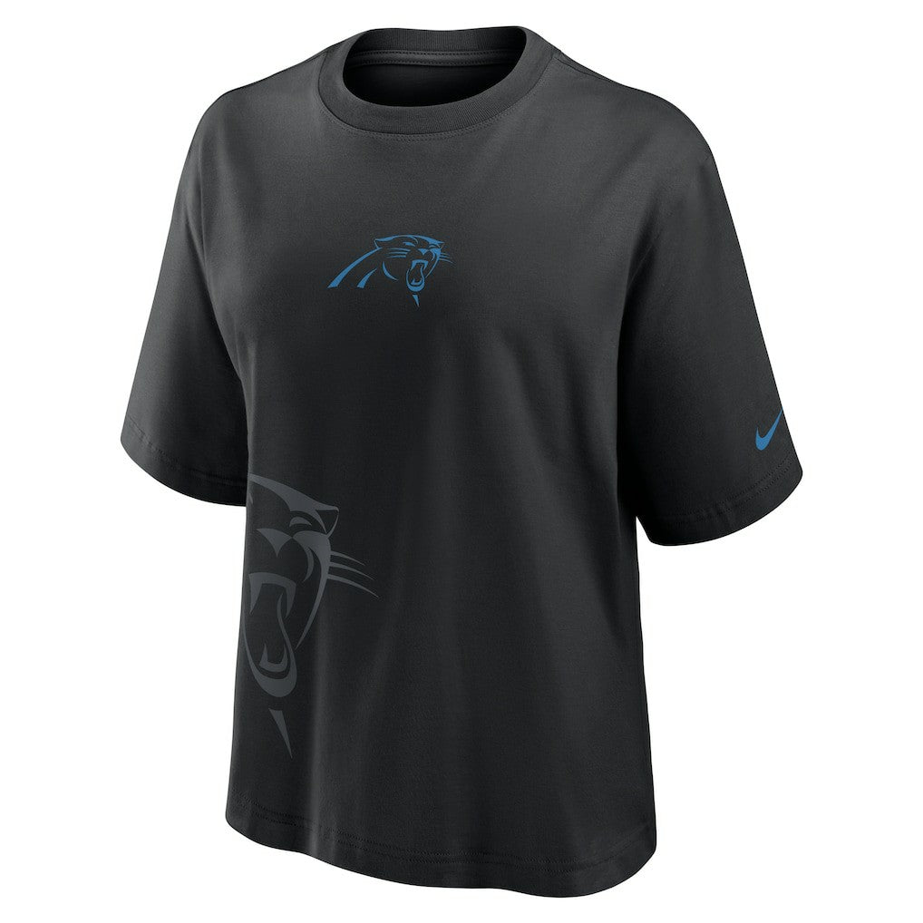 Carolina Panthers Women's Boxy T-Shirt - Black T-shirts