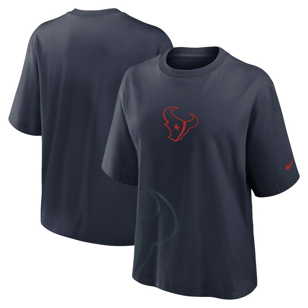 Houston Texans Women's Boxy T-Shirt - Navy T-shirts