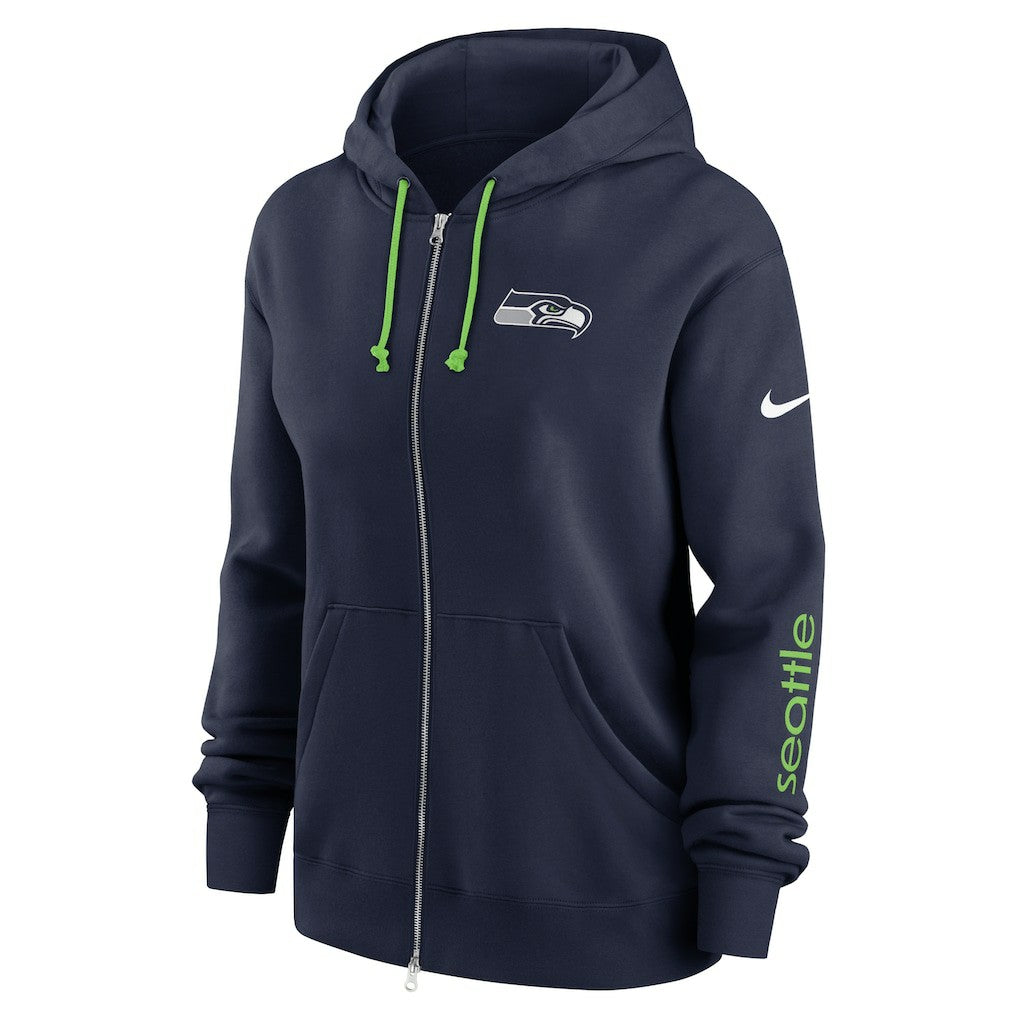 Seattle Seahawks Women's Plus Size Phoenix Full-Zip Hoodie - College Navy Hoodies