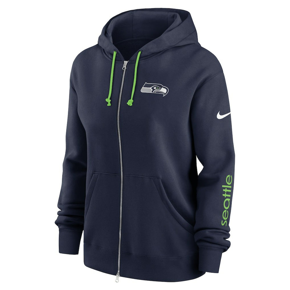 Seattle Seahawks Women's Plus Size Phoenix Full-Zip Hoodie - College Navy Hoodies