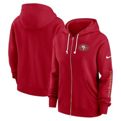 San Francisco 49ers Women's Plus Size Phoenix Full-Zip Hoodie - Scarlet Hoodies