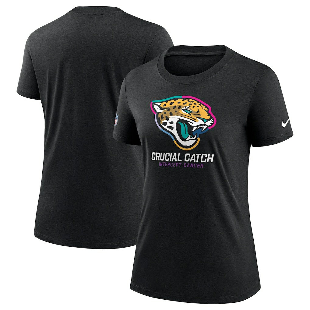 Jacksonville Jaguars Women's 2024 NFL Crucial Catch Tri-Blend T-Shirt - Black T-shirts