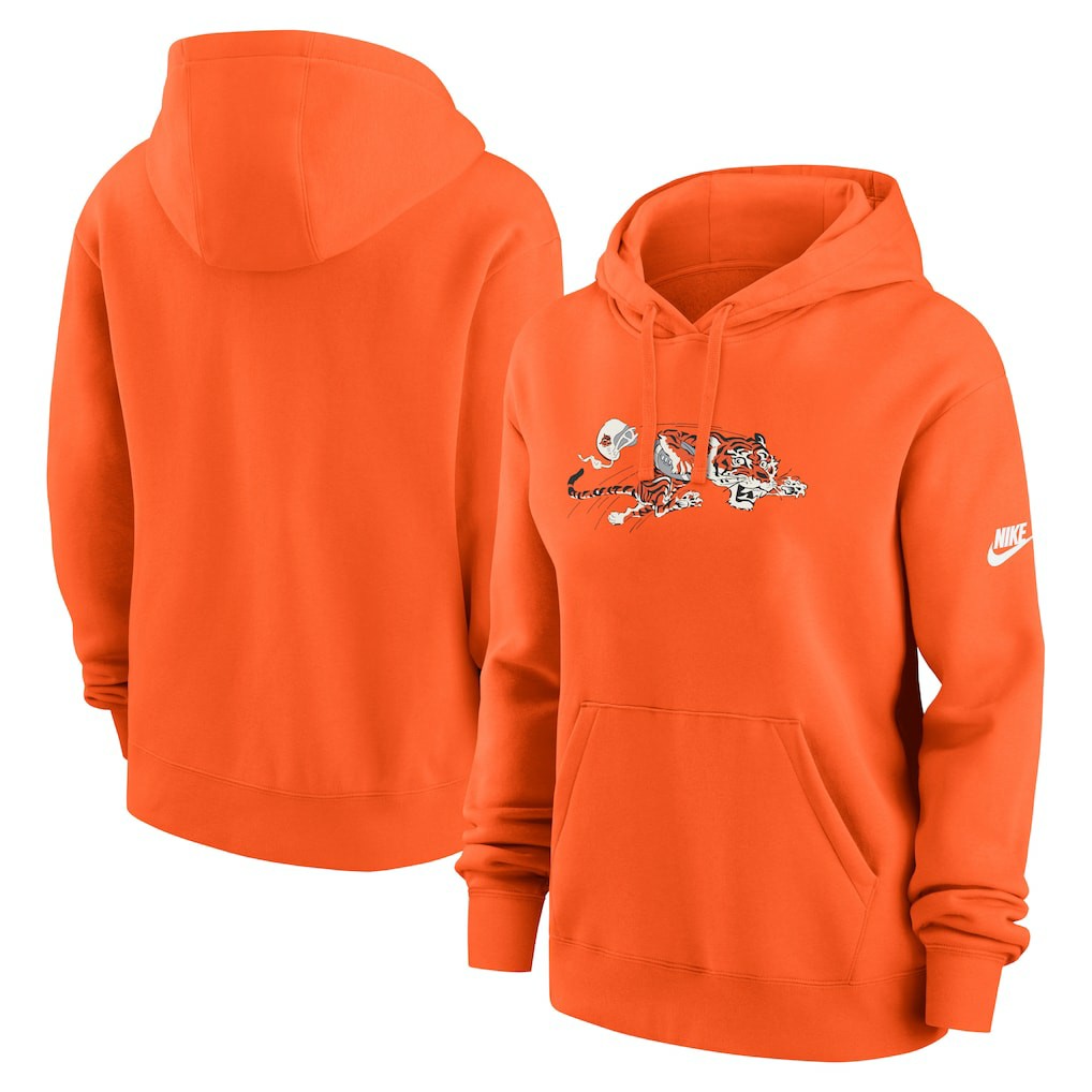 Cincinnati Bengals Women's Club Fleece Hoodie - Orange Hoodies