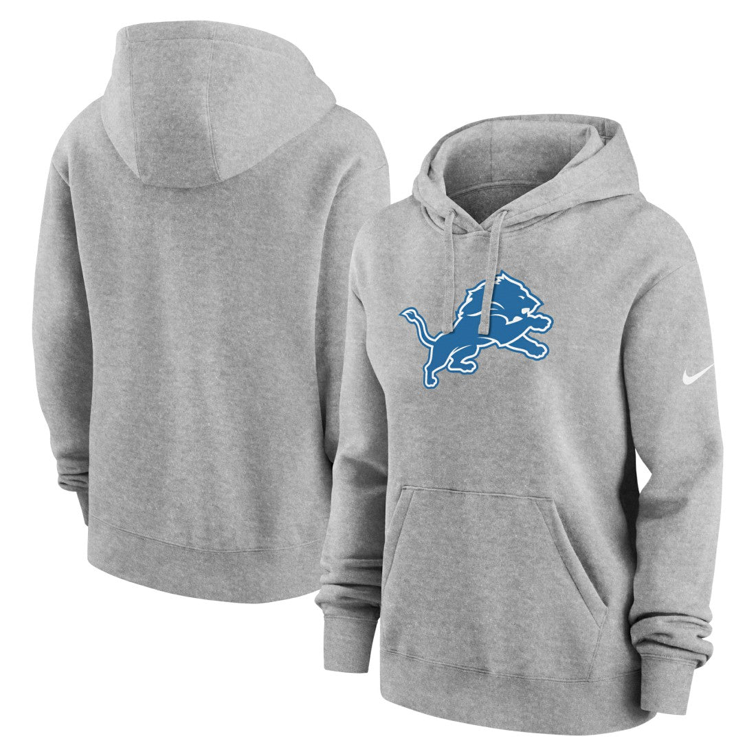 Detroit Lions Women's Club Fleece Hoodie - Heather Gray Hoodies