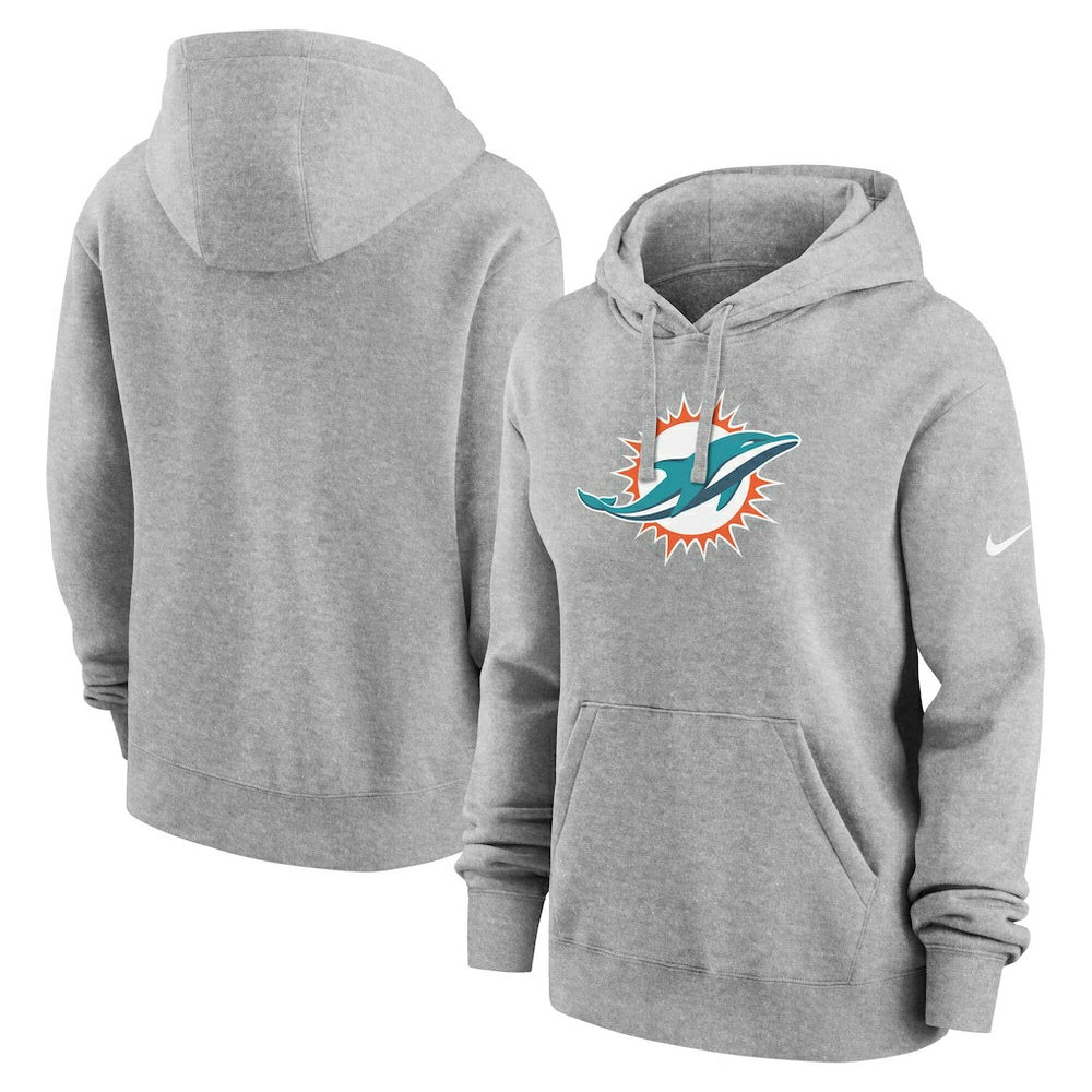 Miami Dolphins Women's Club Fleece Hoodie - Heather Gray Hoodies
