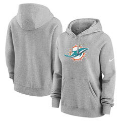 Miami Dolphins Women's Club Fleece Hoodie - Heather Gray Hoodies