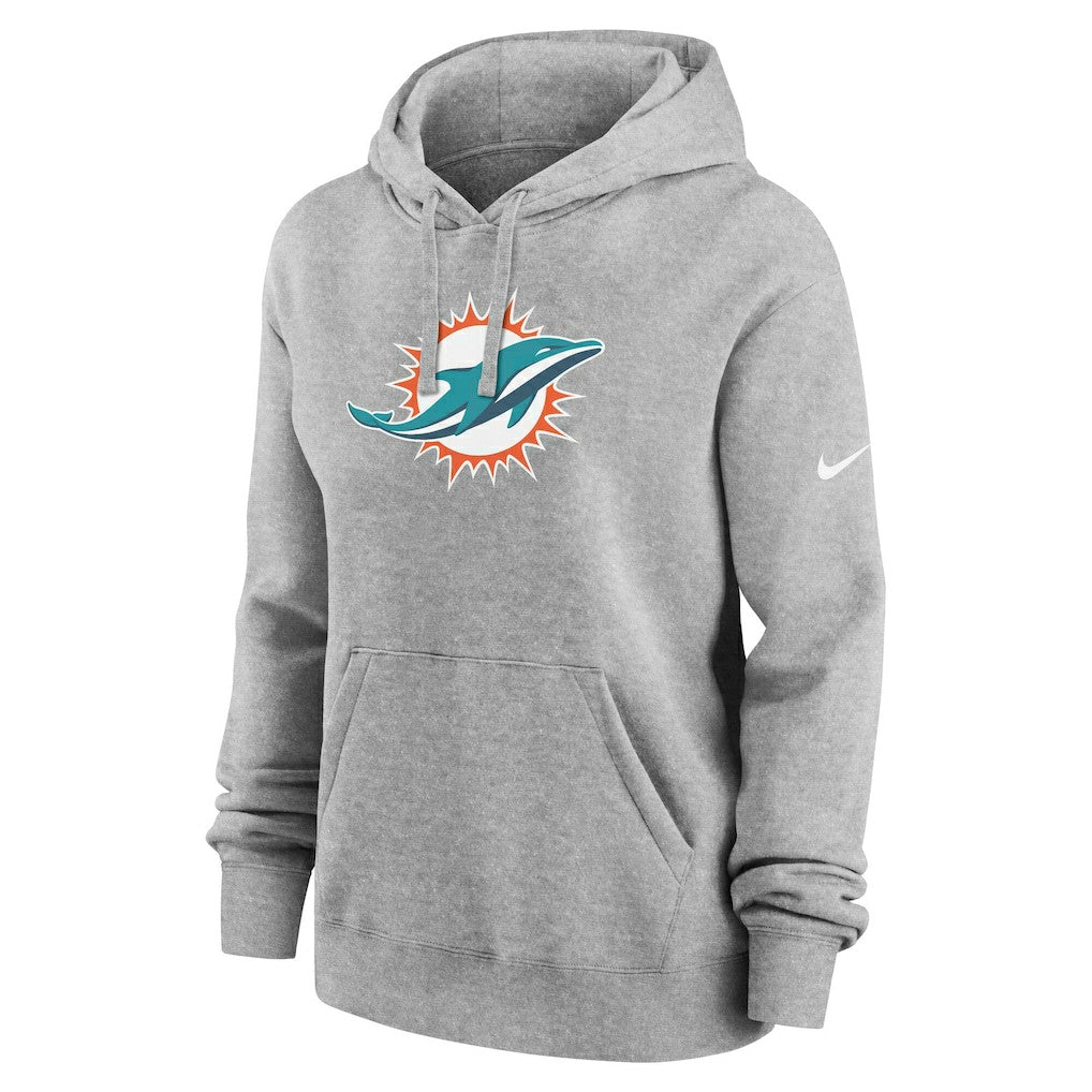 Miami Dolphins Women's Club Fleece Hoodie - Heather Gray Hoodies