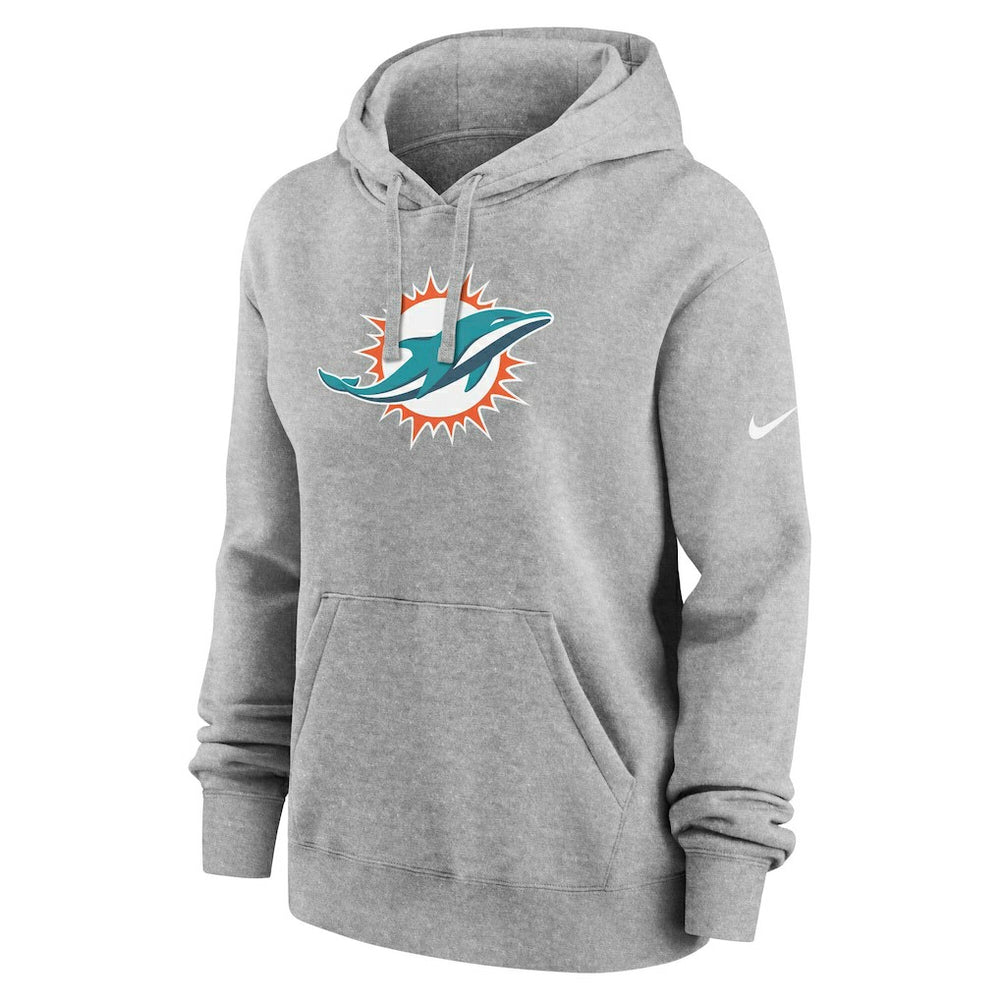Miami Dolphins Women's Club Fleece Hoodie - Heather Gray Hoodies