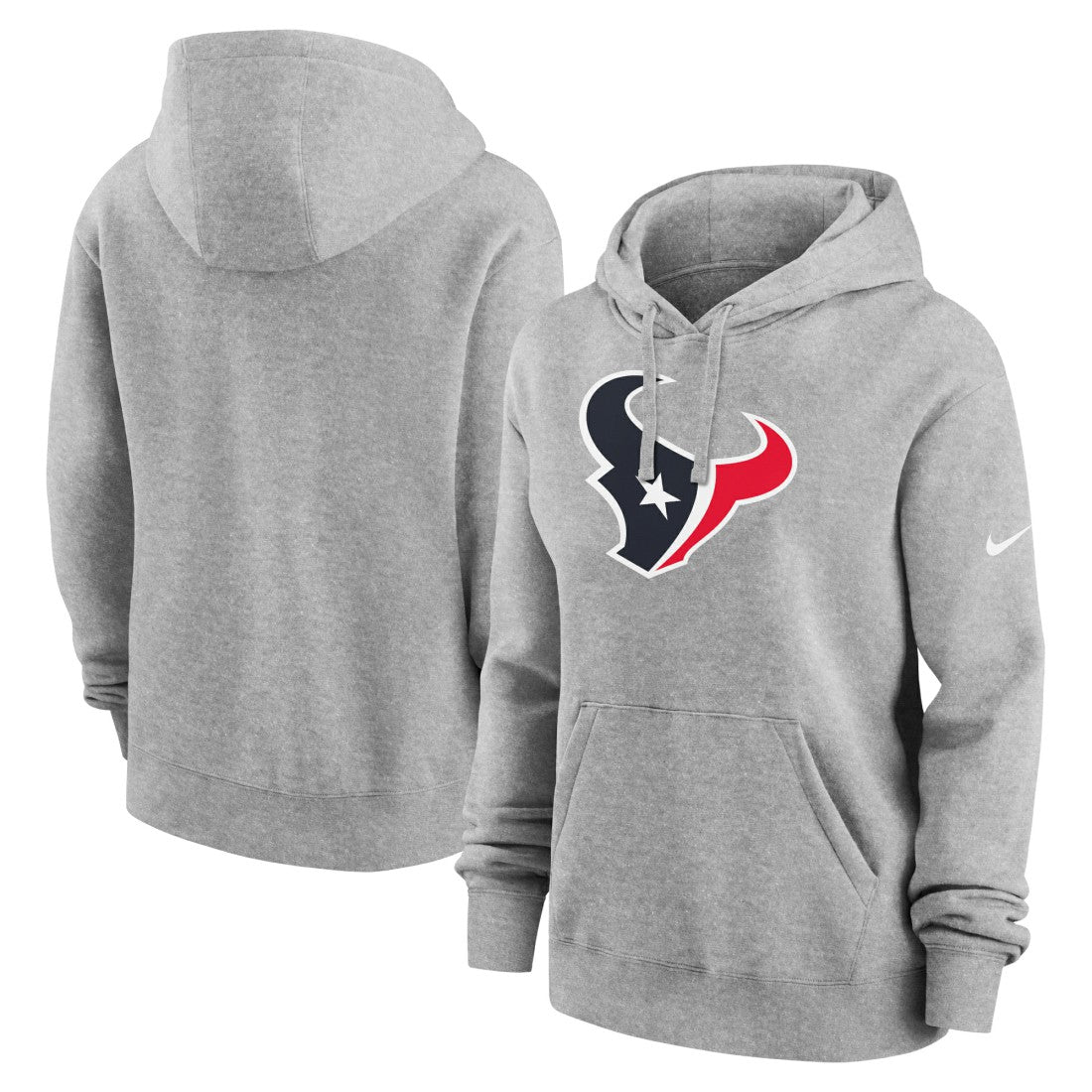 Houston Texans Women's Club Fleece Hoodie - Heather Gray Hoodies