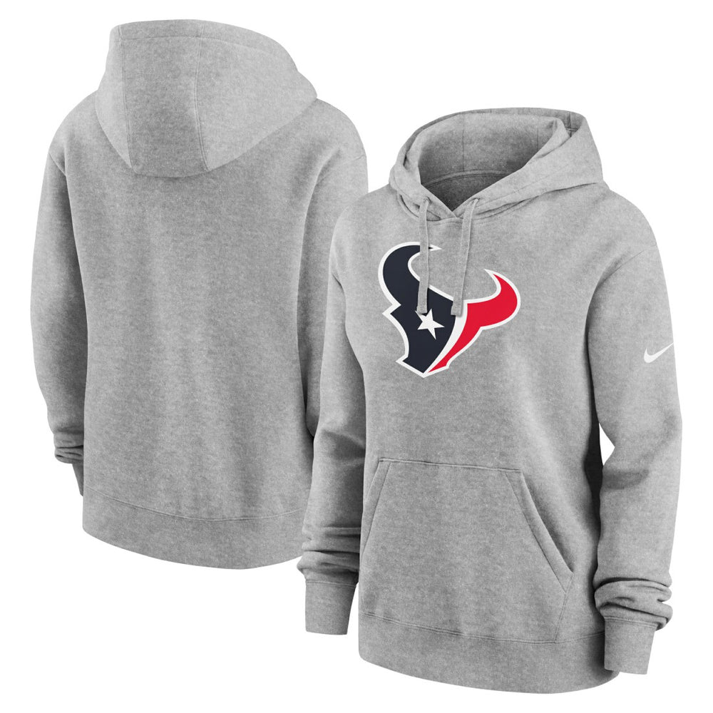 Houston Texans Women's Club Fleece Hoodie - Heather Gray Hoodies