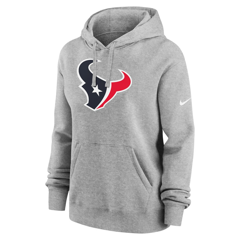 Houston Texans Women's Club Fleece Hoodie - Heather Gray Hoodies