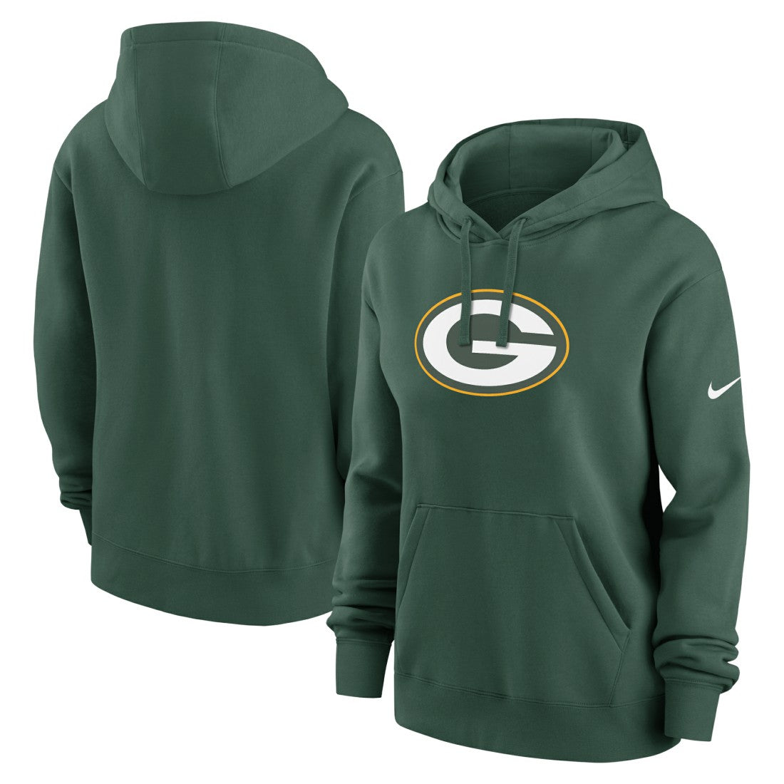 Green Bay Packers Women's Club Fleece Hoodie - Green Hoodies