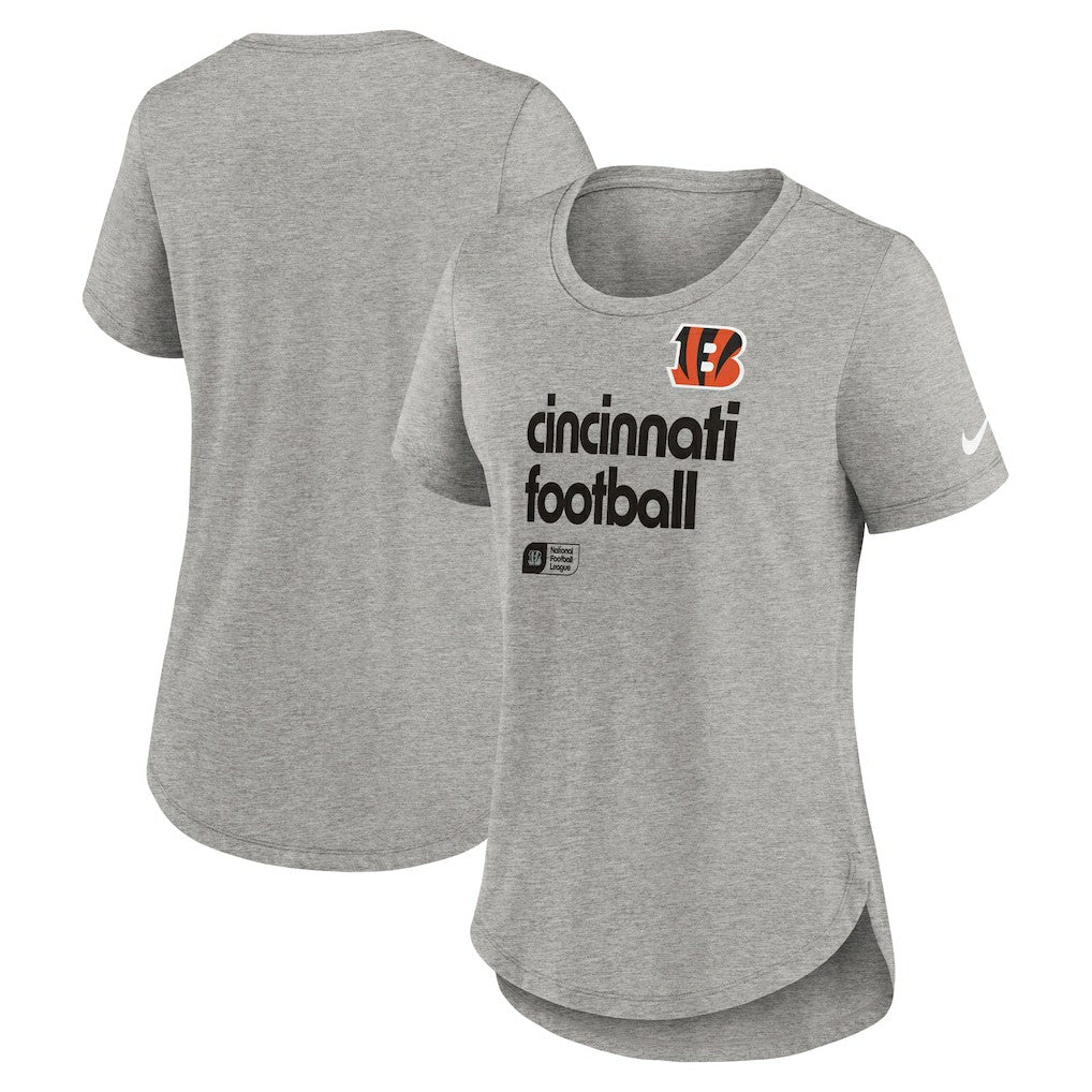Cincinnati Bengals Women's Team Shout-Out Tri-Blend T-Shirt - Heather Gray T-shirts