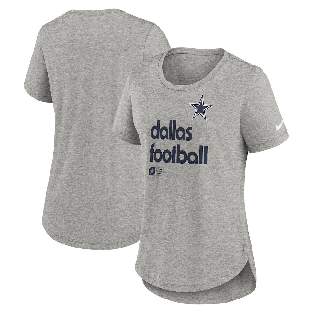 Dallas Cowboys Women's Team Shout-Out Tri-Blend T-Shirt - Heather Gray T-shirts