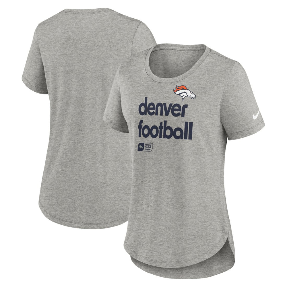 Denver Broncos Women's Team Shout-Out Tri-Blend T-Shirt - Heather Gray T-shirts