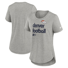 Denver Broncos Women's Team Shout-Out Tri-Blend T-Shirt - Heather Gray T-shirts