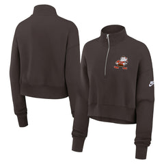 Cleveland Browns Women's Rewind Phoenix Half-Zip Sweatshirt - Brown Sweatshirts