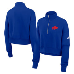 Buffalo Bills Women's Rewind Phoenix Half-Zip Sweatshirt - Royal Sweatshirts