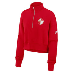 San Francisco 49ers Women's Rewind Phoenix Half-Zip Sweatshirt - Scarlet Sweatshirts