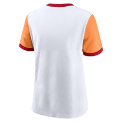 Tampa Bay Buccaneers Women's Rewind Ringer T-Shirt - White/Orange T-shirts
