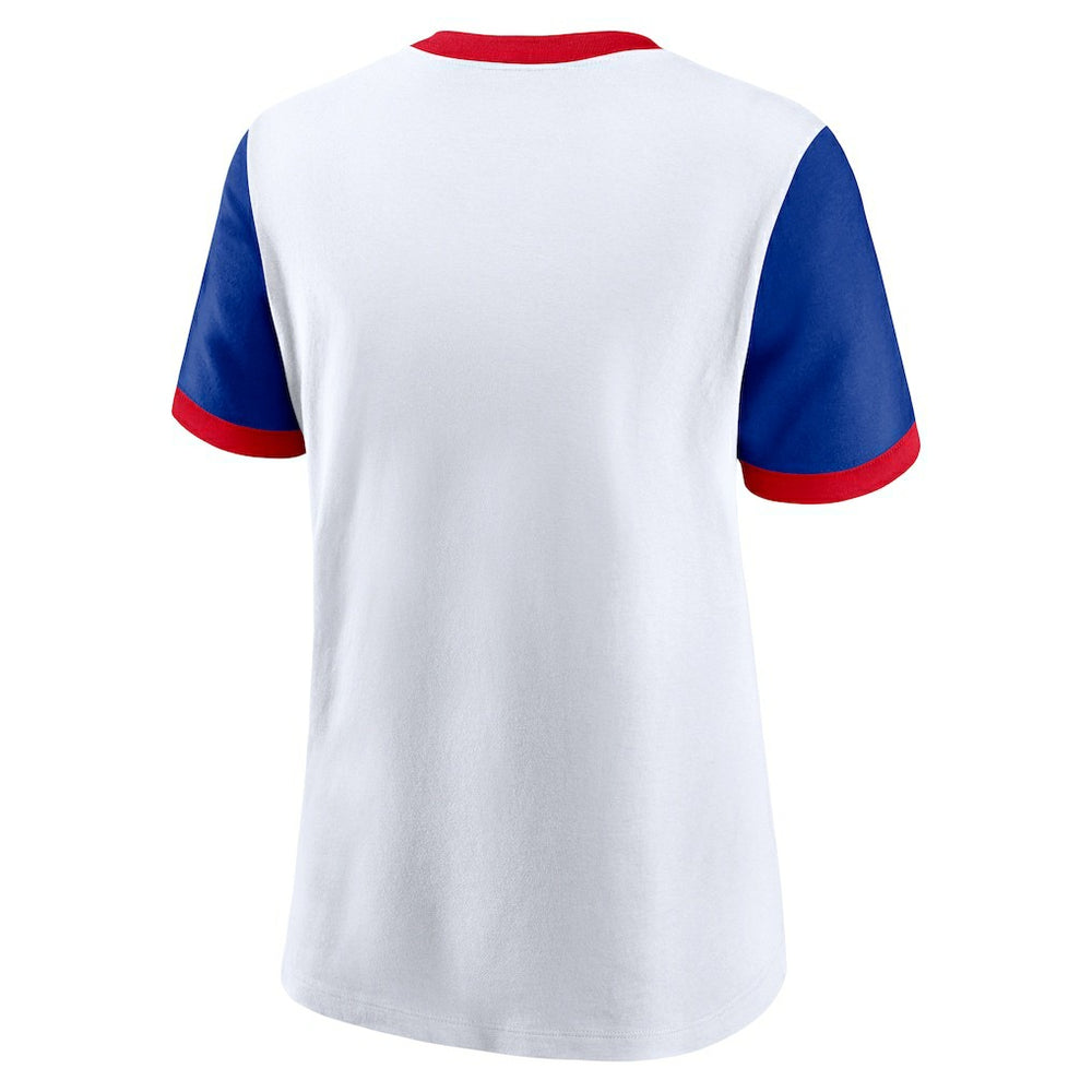 Buffalo Bills Women's Rewind Ringer T-Shirt - White/Royal T-shirts