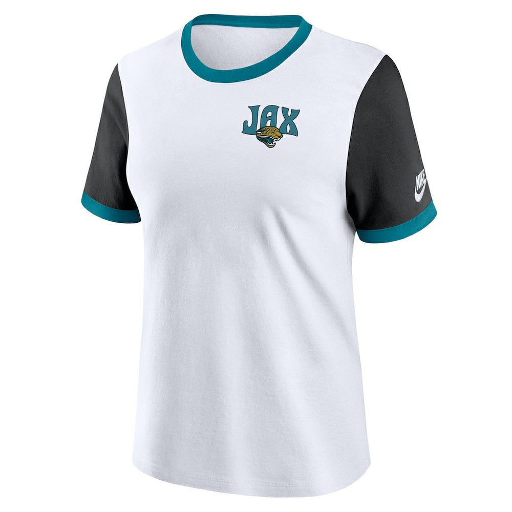 Jacksonville Jaguars Women's Rewind Ringer T-Shirt - White/Black T-shirts