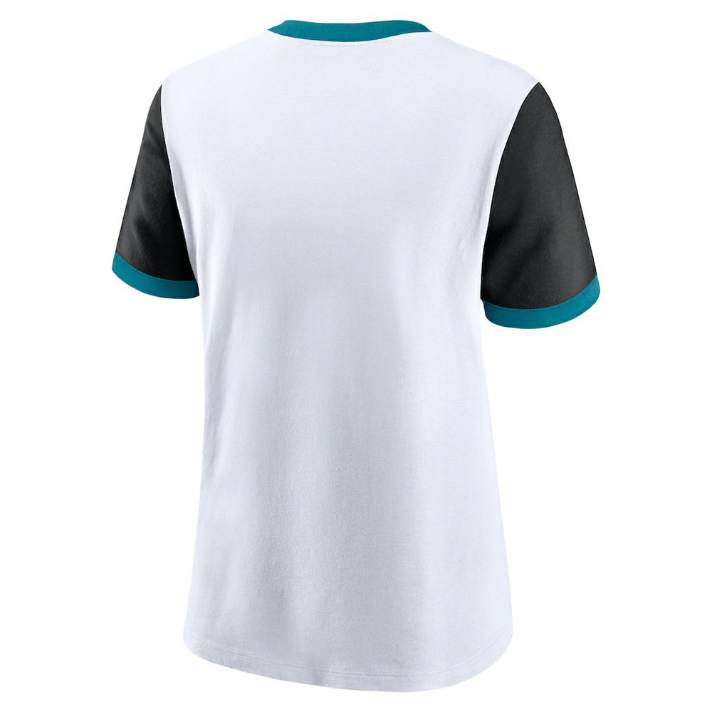 Jacksonville Jaguars Women's Rewind Ringer T-Shirt - White/Black T-shirts