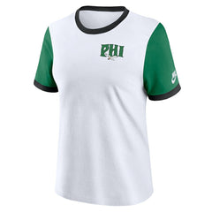 Philadelphia Eagles Women's Rewind Ringer T-Shirt - White/Kelly Green T-shirts