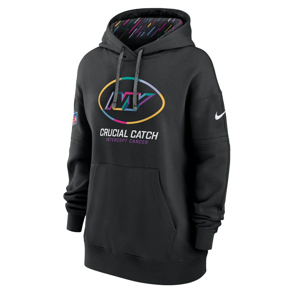 New York Jets Women's 2024 NFL Crucial Catch Club Pullover Hoodie - Black Hoodies