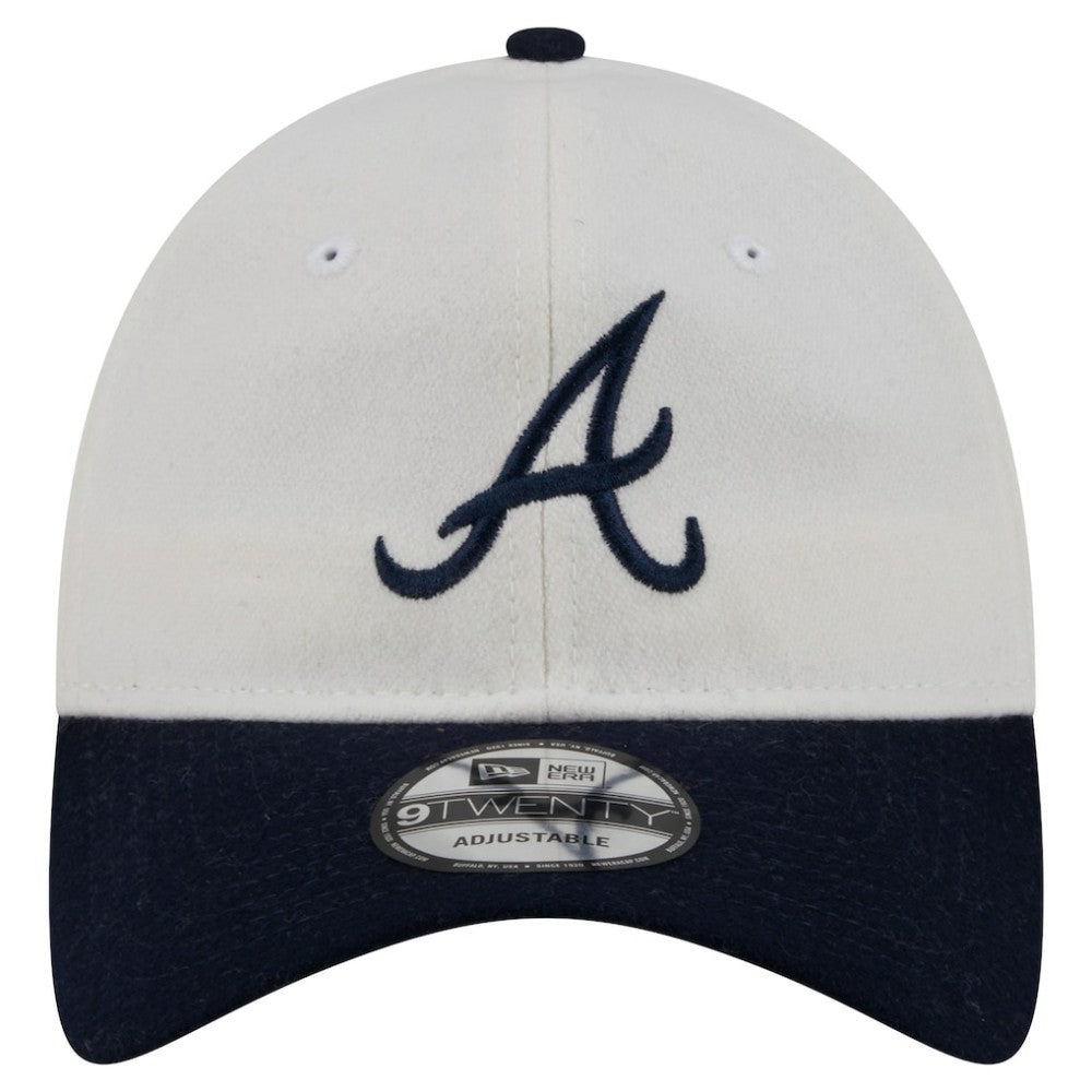 Atlanta Braves New Era Leather Strap 9TWENTY Adjustable Hat - Cream Hats