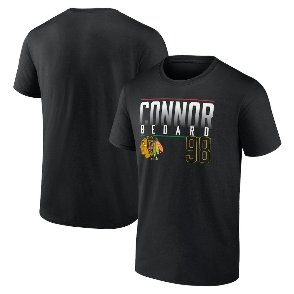 Connor Bedard Chicago Blackhawks Fanatics Name & Number T-Shirt - Black | US 200860463