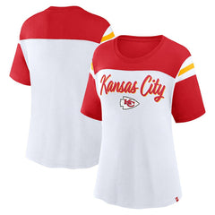 Kansas City Chiefs Women's Cheer Chant Fashion Crop Top - White/Red Tops