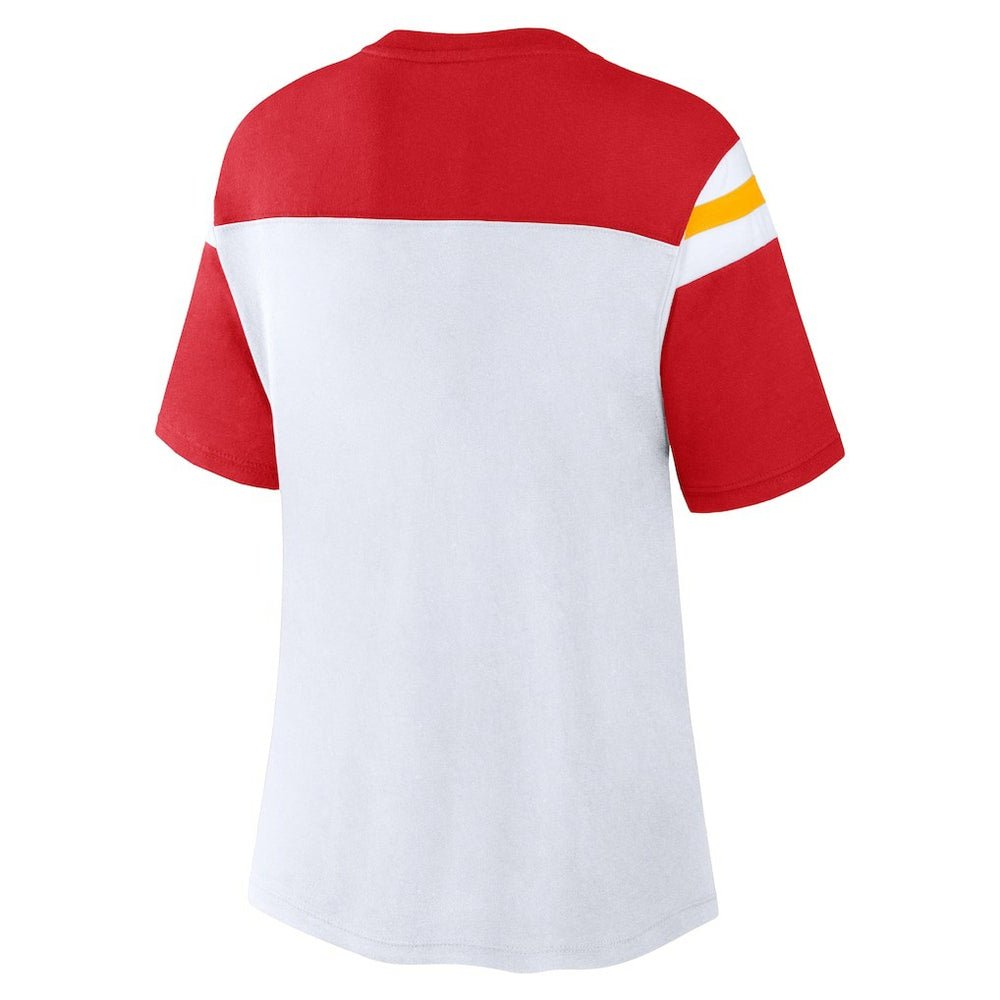 Kansas City Chiefs Women's Cheer Chant Fashion Crop Top - White/Red Tops