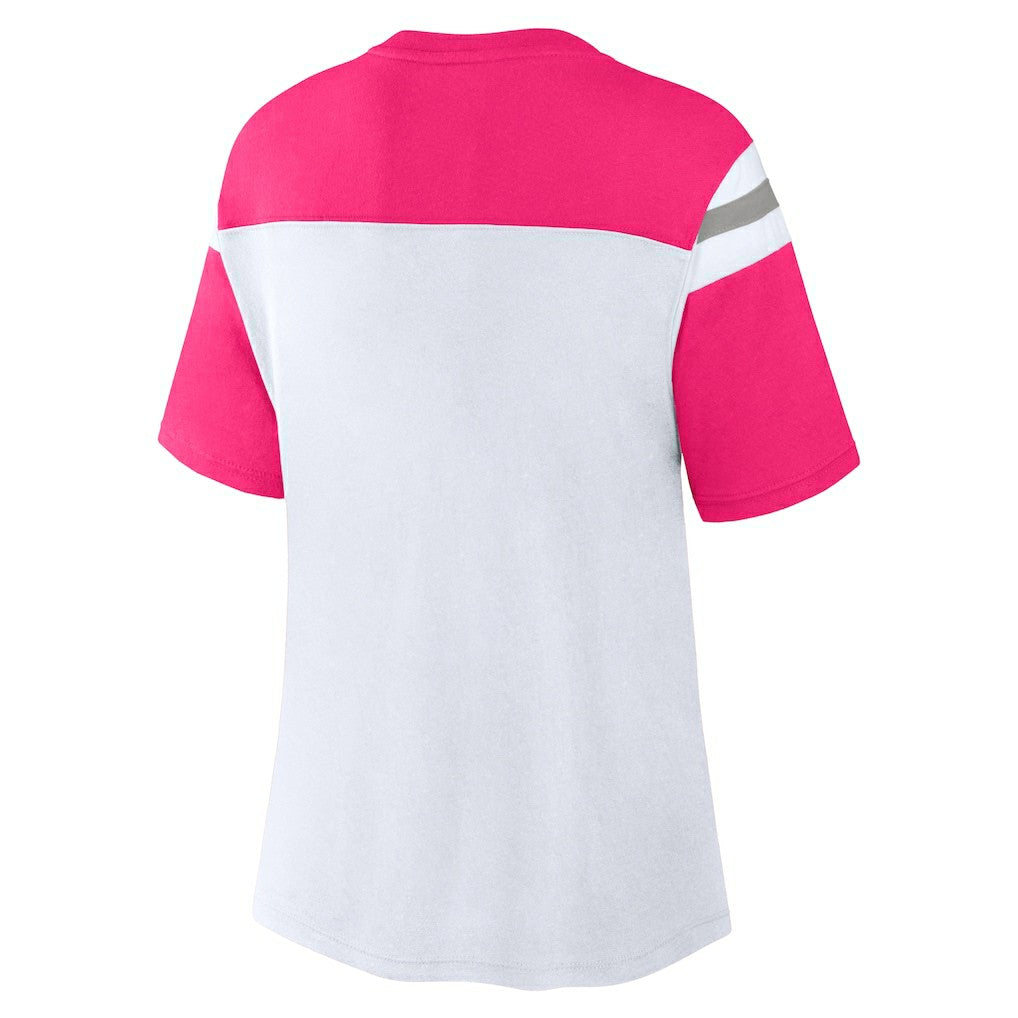 Dallas Cowboys Women's Cheer Chant Fashion Crop Top - White/Pink Tops