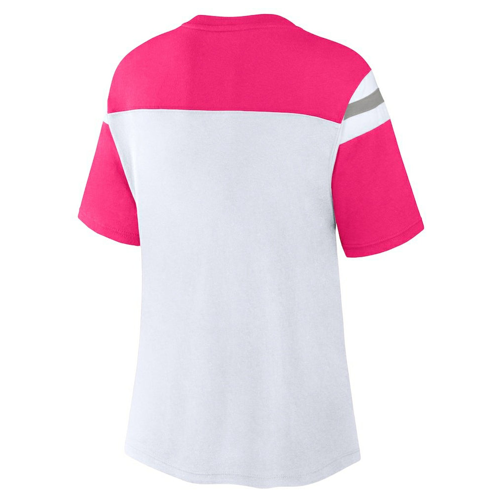 Dallas Cowboys Women's Cheer Chant Fashion Crop Top - White/Pink Tops