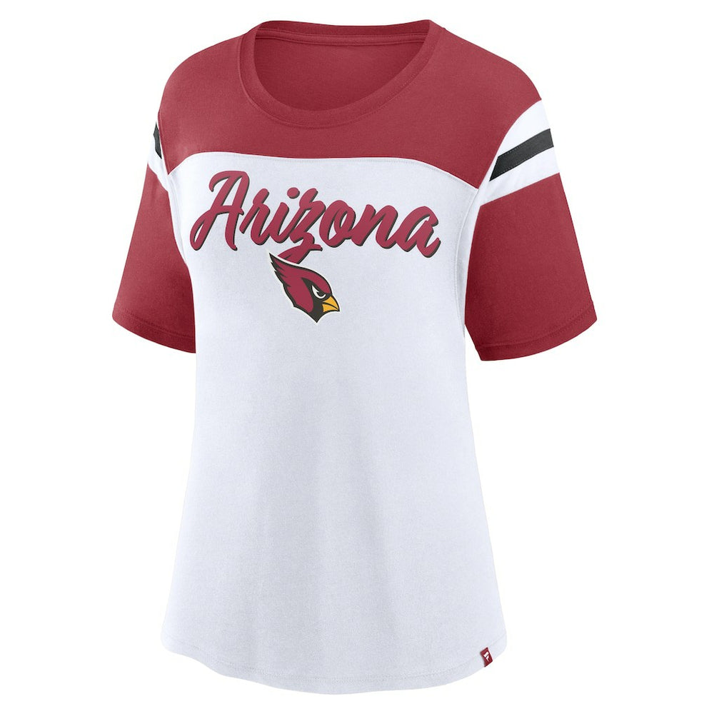 Arizona Cardinals Women's Cheer Chant Fashion Crop Top - White/Cardinal Tops