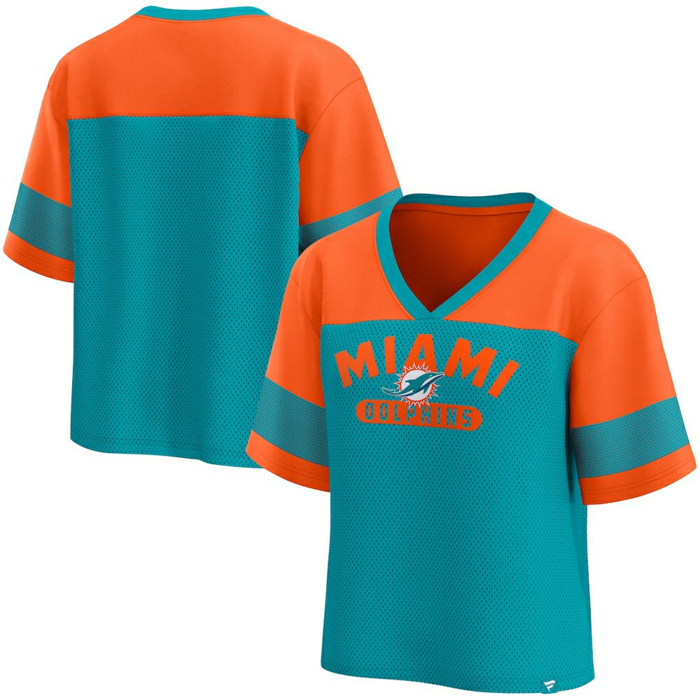 Miami Dolphins Women's Homeschool Jersey Poly V-Neck
Fashion Top - Aqua/Orange Jerseys