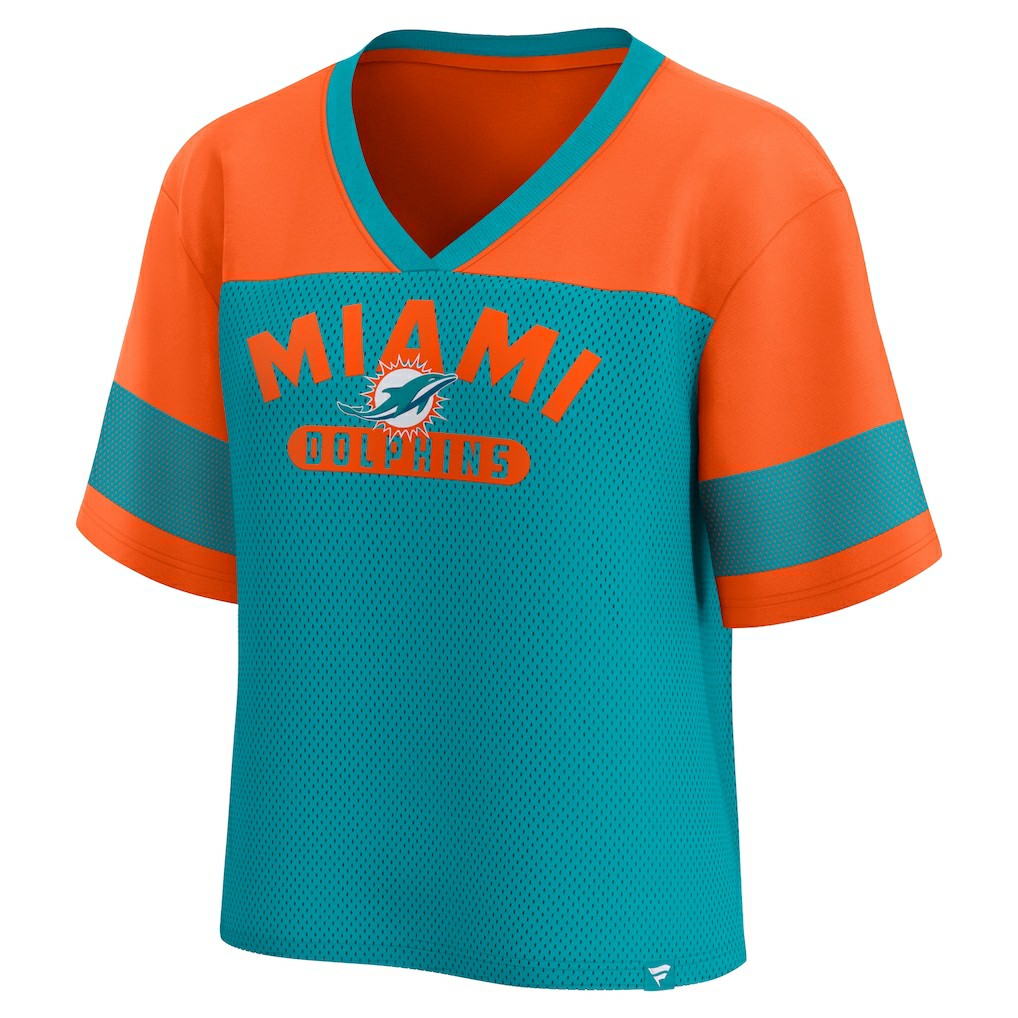 Miami Dolphins Women's Homeschool Jersey Poly V-Neck
Fashion Top - Aqua/Orange Jerseys