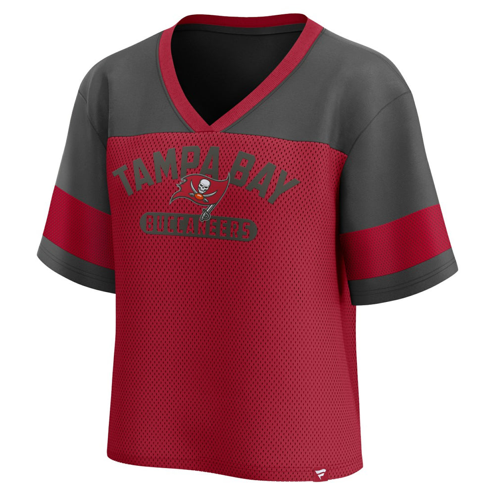 Tampa Bay Buccaneers Women's Homeschool Jersey Poly V-Neck
Fashion Top - Red/Pewter Jerseys