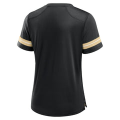 New Orleans Saints Women's Play Script Lace-Up T-Shirt - Black T-shirts
