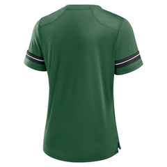 New York Jets Women's Play Script Lace-Up T-Shirt - Green T-shirts