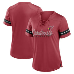 Arizona Cardinals Women's Play Script Lace-Up T-Shirt - Cardinal T-shirts