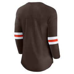 Cleveland Browns Women's First Team Arch Logo 3/4 Sleeve T-Shirt - Brown T-shirts