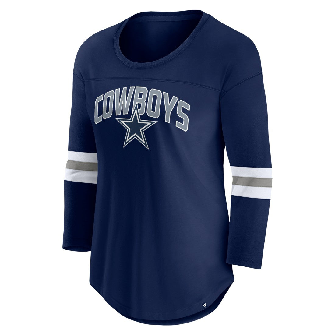 Dallas Cowboys Women's First Team Arch Logo 3/4 Sleeve T-Shirt - Navy T-shirts