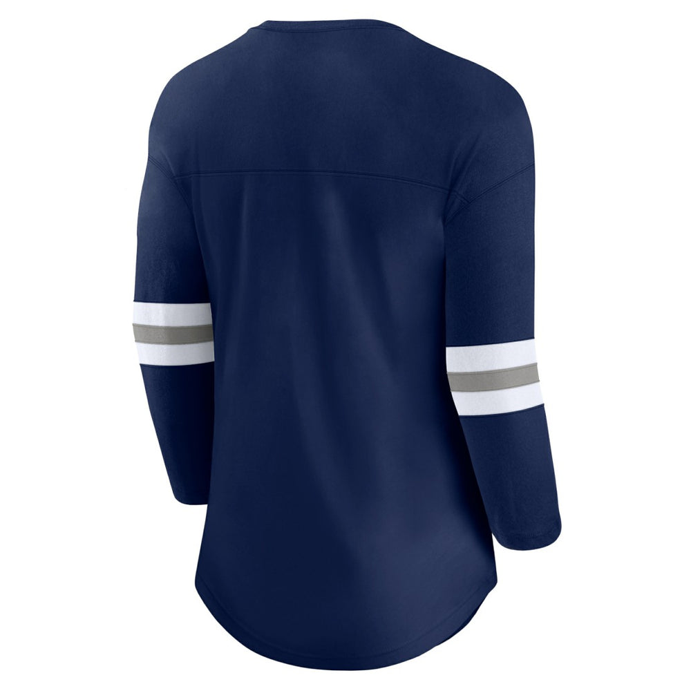 Dallas Cowboys Women's First Team Arch Logo 3/4 Sleeve T-Shirt - Navy T-shirts