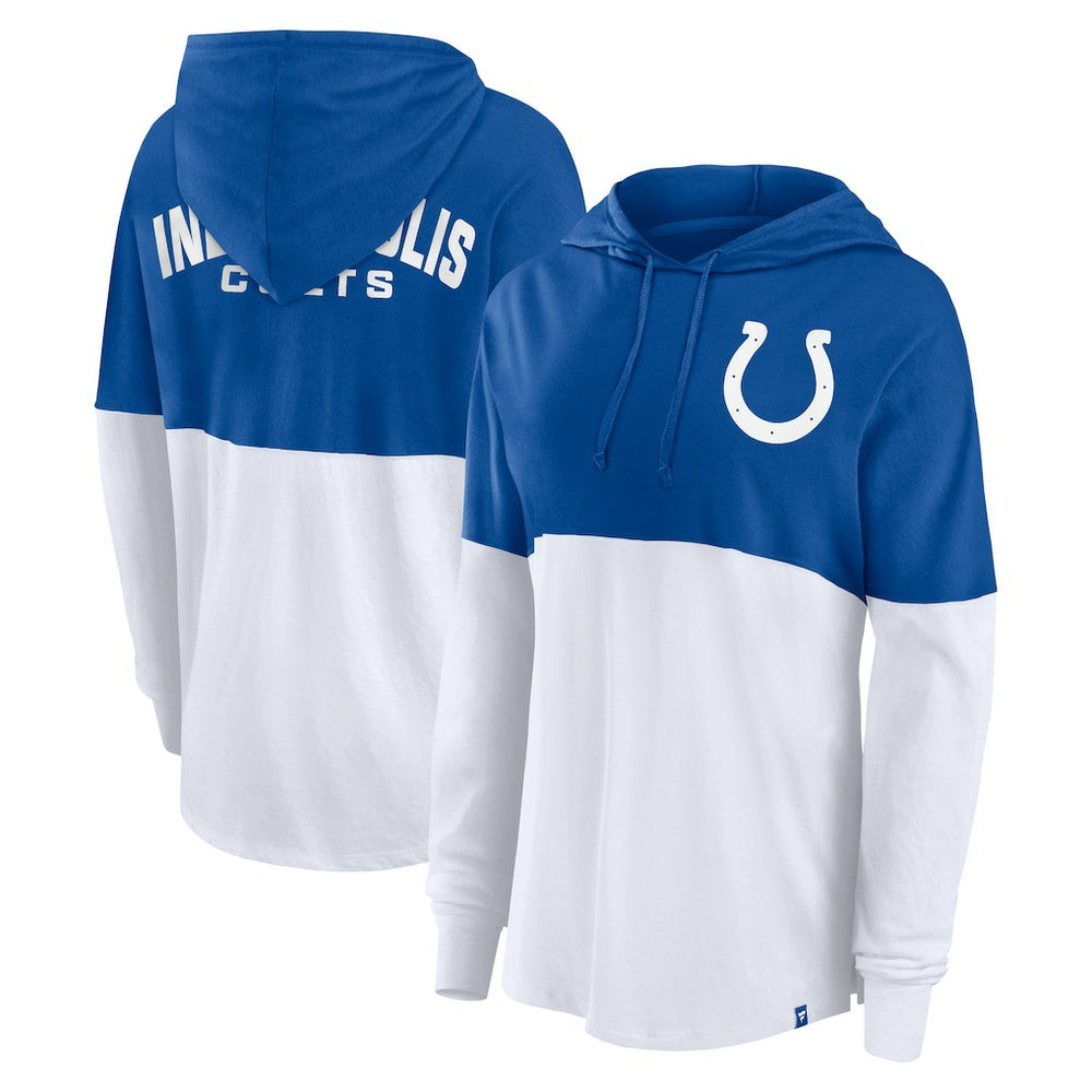 Indianapolis Colts Women's Backup Option Long Sleeve Hoodie T-Shirt - Royal/White Hoodies