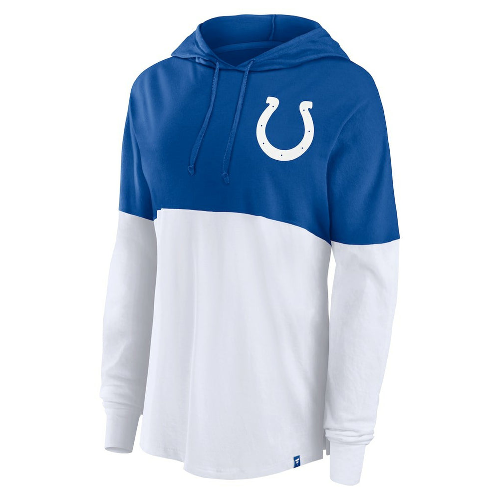 Indianapolis Colts Women's Backup Option Long Sleeve Hoodie T-Shirt - Royal/White Hoodies