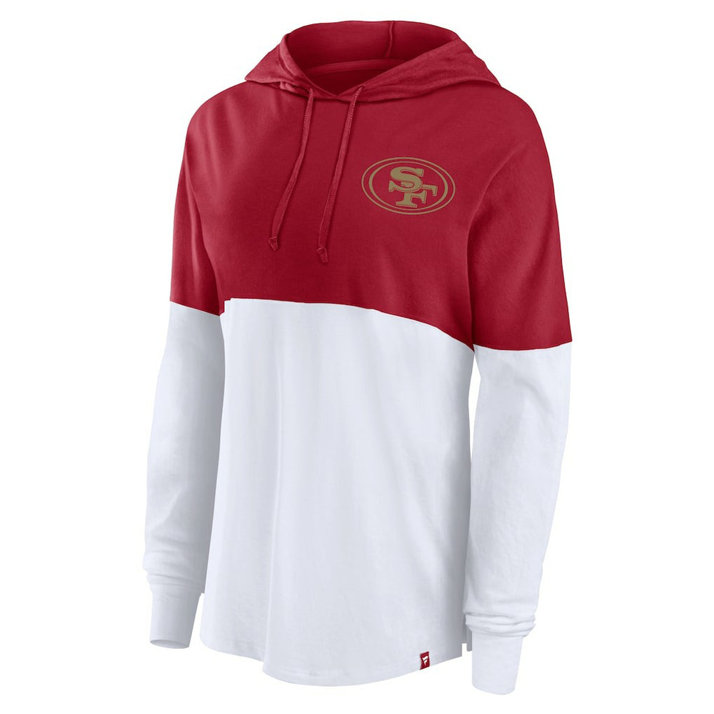San Francisco 49ers Women's Backup Option Long Sleeve Hoodie T-Shirt - Scarlet/White Hoodies